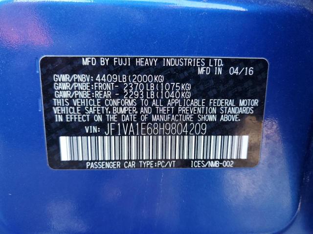 JF1VA1E68H9804209 Subaru Wrx Premium