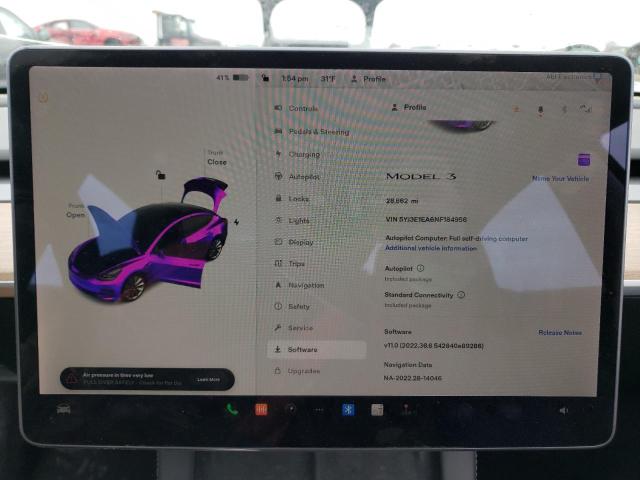 5YJ3E1EA6NF184956 Tesla MODEL 3