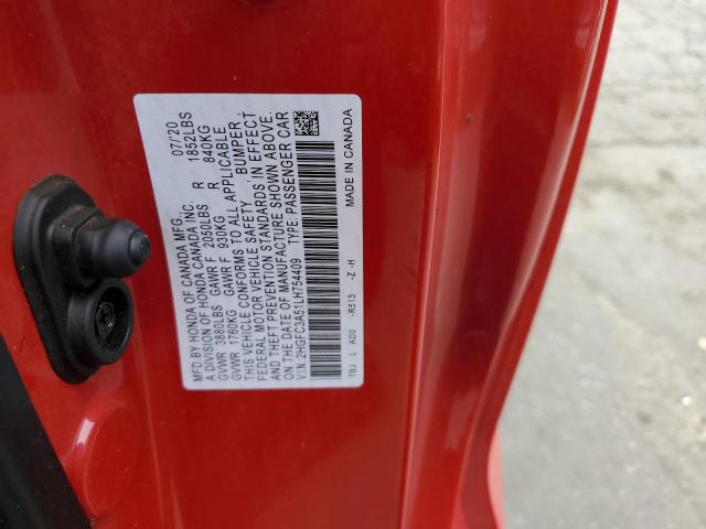 2020 HONDA CIVIC SI - 2HGFC3A51LH754409