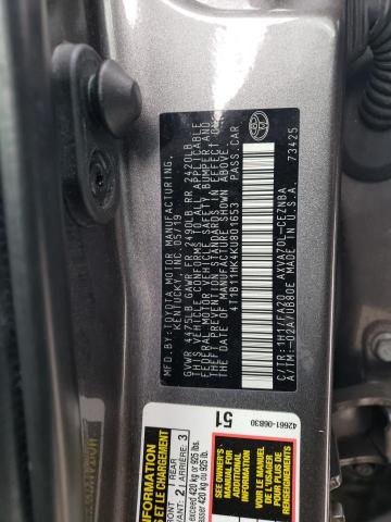 2019 TOYOTA CAMRY L/LE - 4T1B11HK4KU801653