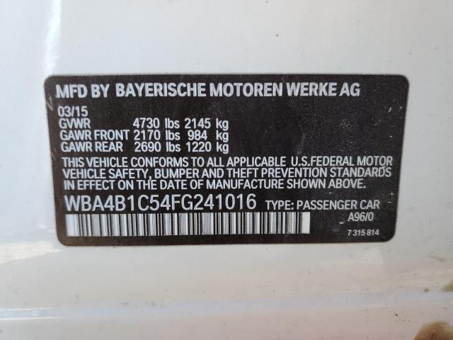 2015 BMW 435 I GRAN WBA4B1C54FG241016