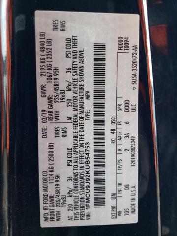2019 FORD ESCAPE TIT - 1FMCU9J92KUB54753
