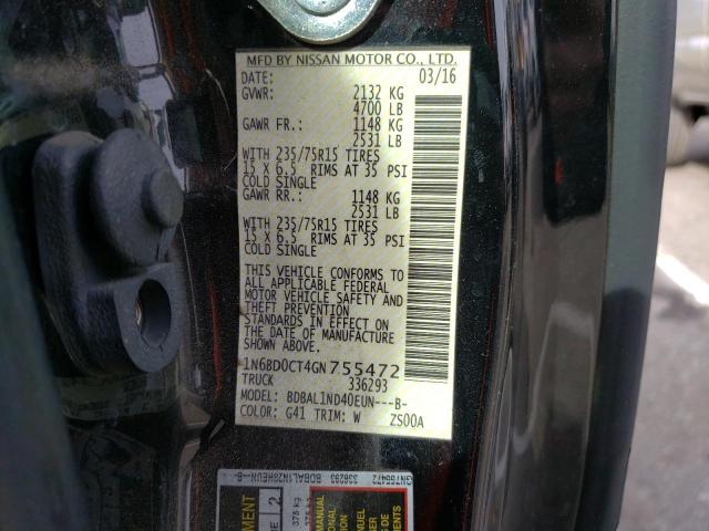 1N6BD0CT4GN755472 Nissan FRONTIER S