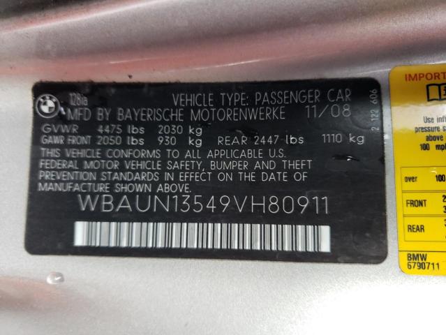 WBAUN13549VH80911 BMW 128 I