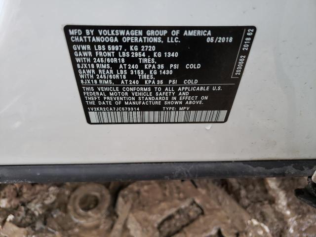 2018 VOLKSWAGEN ATLAS SE 1V2KR2CA7JC573314