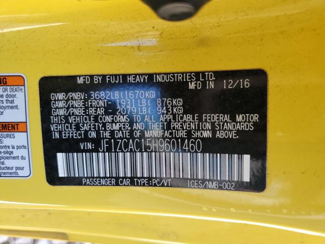 2017 SUBARU BRZ 2.0 LI - JF1ZCAC15H9601460