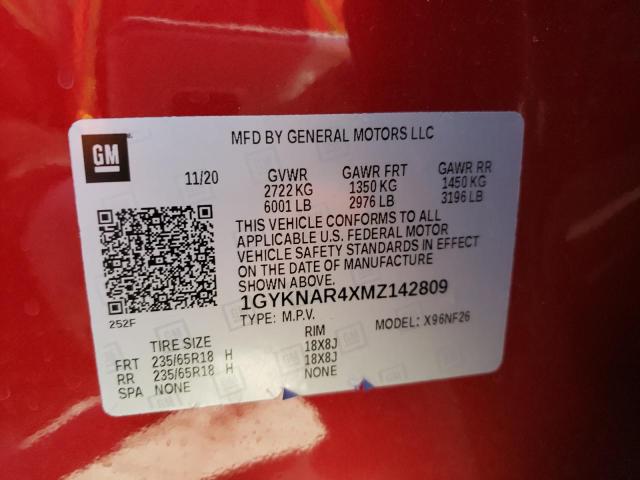 1GYKNAR4XMZ142809 Cadillac XT5 LUXURY