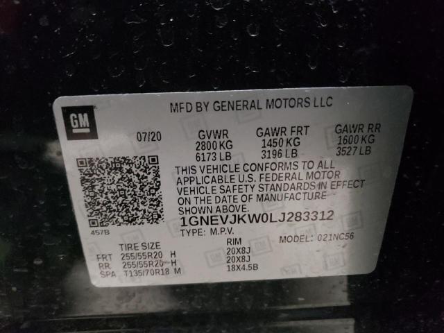 2020 CHEVROLET TRAVERSE R 1GNEVJKW0LJ283312