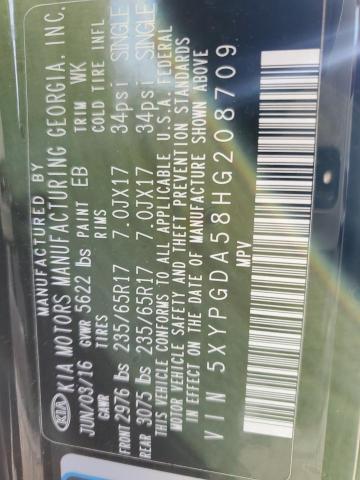 5XYPGDA58HG208709 KIA SORENTO LX