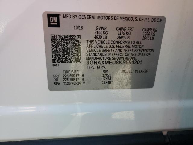 2019 CHEVROLET EQUINOX LT - 3GNAXMEU8KS554201