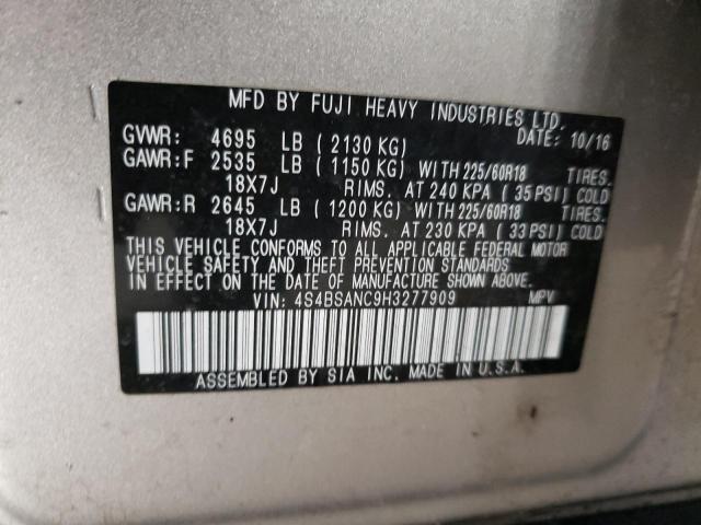 2017 SUBARU OUTBACK 2. 4S4BSANC9H3277909