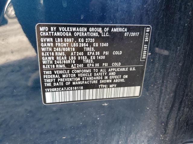 2018 VOLKSWAGEN ATLAS S 1V2GR2CA7JC516116