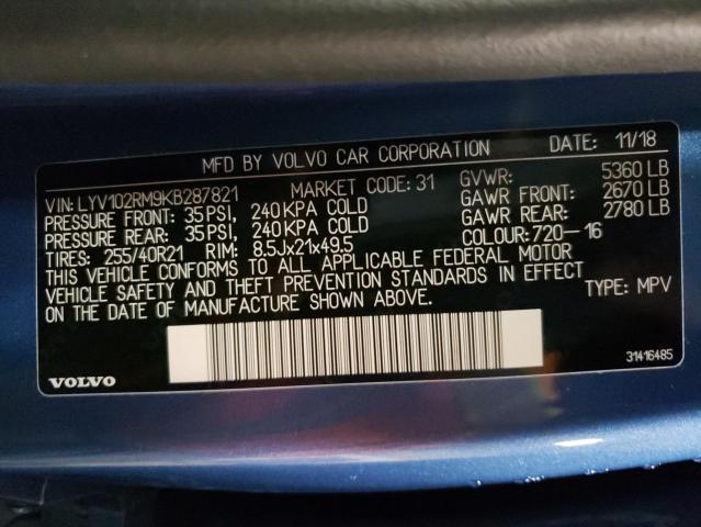 LYV102RM9KB287821 Volvo XC60