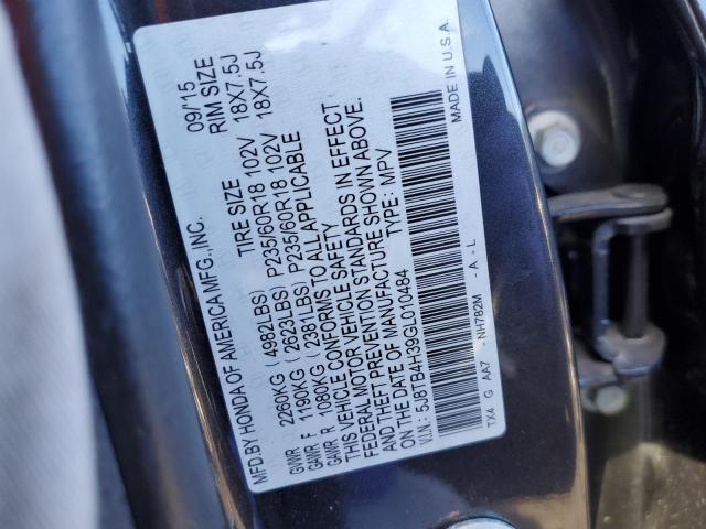 5J8TB4H39GL010484 Acura RDX