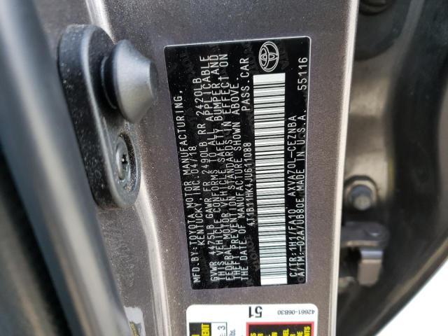 2018 TOYOTA CAMRY L - 4T1B11HK4JU611088