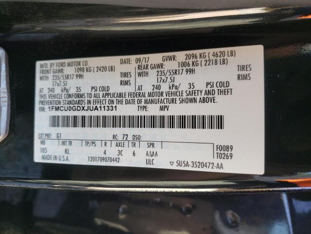 2018 FORD ESCAPE SE - 1FMCU0GDXJUA11331