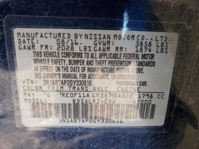 2016 NISSAN SENTRA S - 3N1AB7AP2GY330616