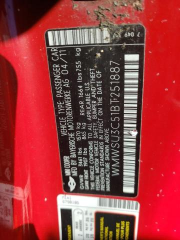 WMWSU3C51BT251887 Mini Cooper
