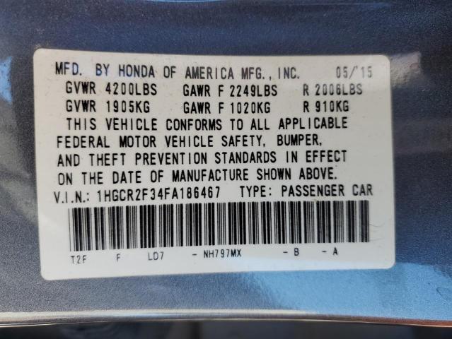 2015 HONDA ACCORD LX 1HGCR2F34FA186467
