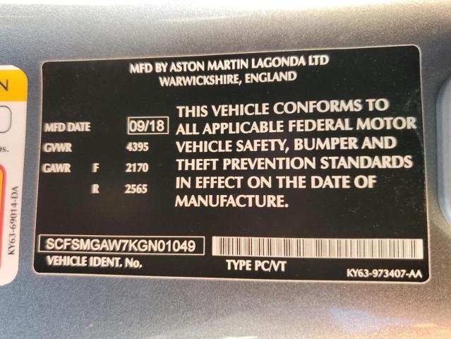 SCFSMGAW7KGN01049 Aston Martin Vantage