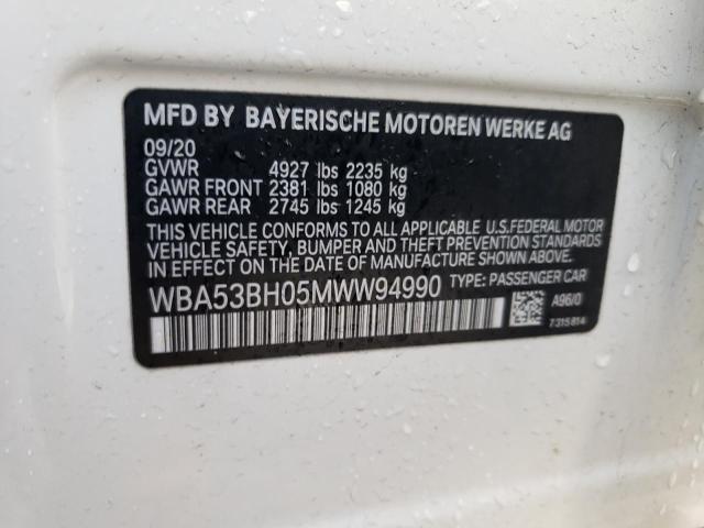 2021 BMW 5 SERIES WBA53BH05MWW94990