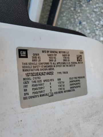 1GTSCUEA2AZ144252 GMC Sierra C1500 Sl