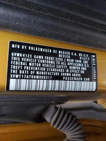 2017 VOLKSWAGEN BEETLE DUN 3VWT17AT0HM808317