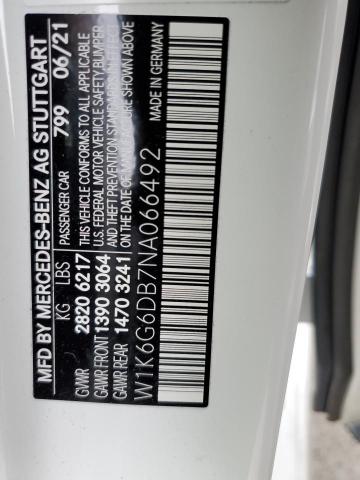 2022 MERCEDES-BENZ S 500 4MAT W1K6G6DB7NA066492