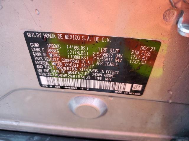 2021 HONDA HR-V EX 3CZRU6H52MM755839