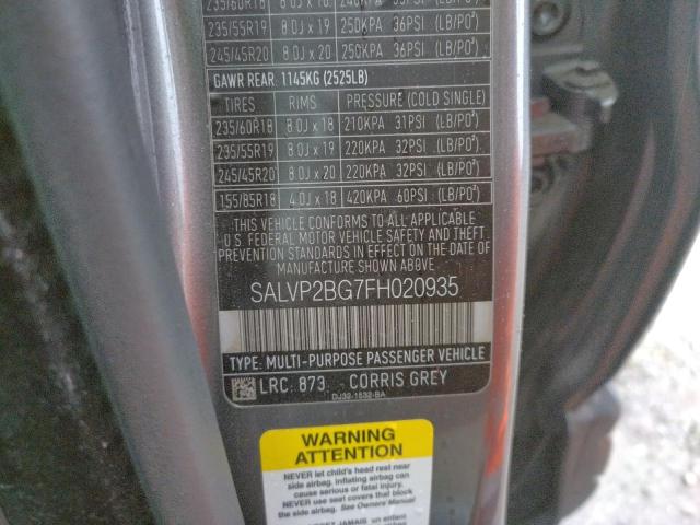 2015 LAND ROVER RANGE ROVE - SALVP2BG7FH020935