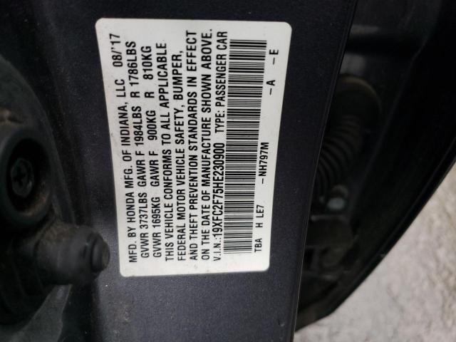 2017 HONDA CIVIC EX 19XFC2F75HE230900