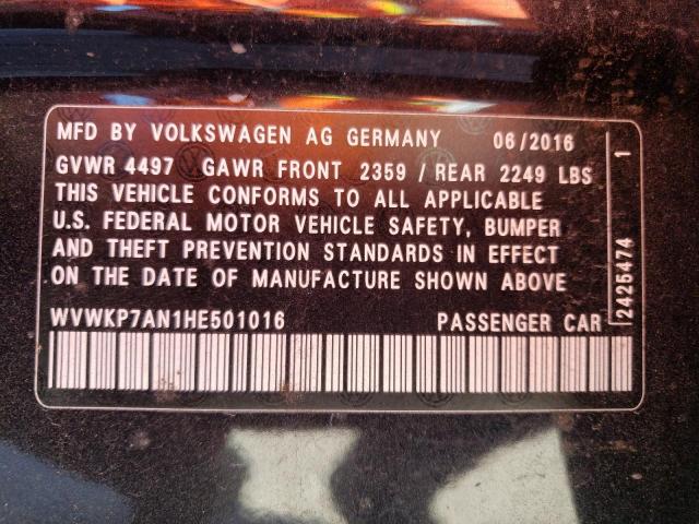 2017 VOLKSWAGEN CC SPORT - WVWKP7AN1HE501016