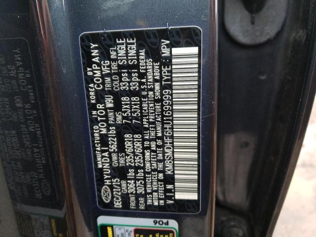 2017 HYUNDAI SANTE FE KM8SMDHF6HU169999