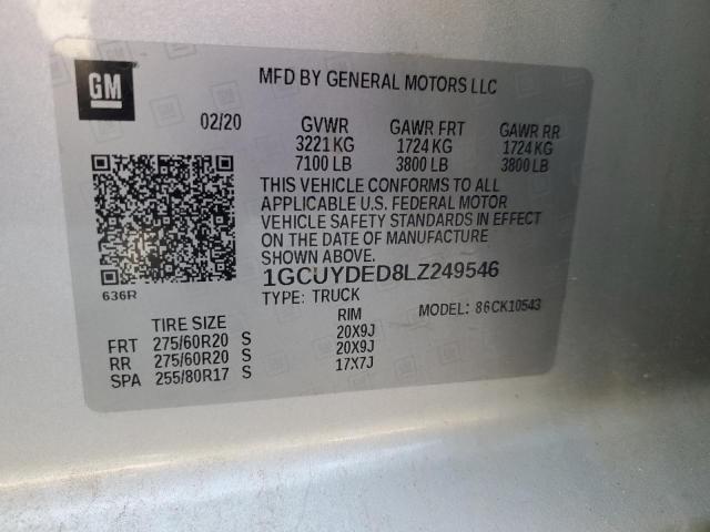 2020 CHEVROLET SILVRDO LT - 1GCUYDED8LZ249546