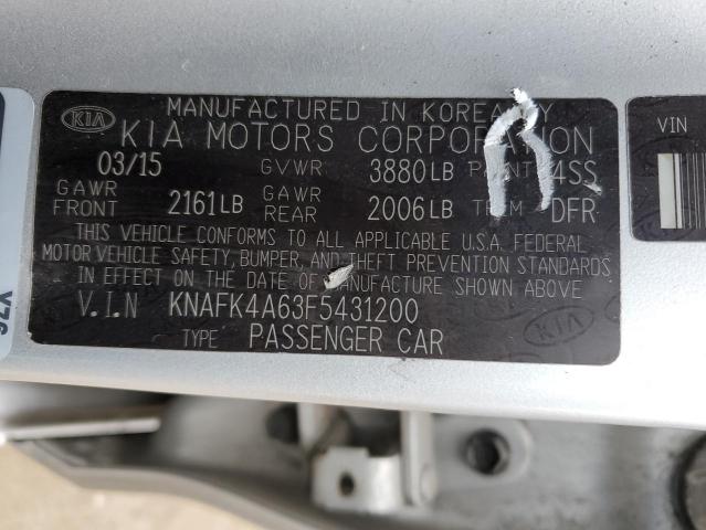 KNAFK4A63F5431200 KIA FORTE LX