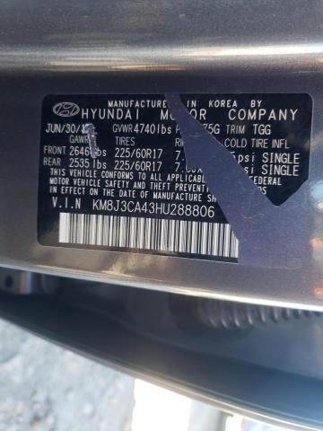 2017 HYUNDAI TUCSON - KM8J3CA43HU288806