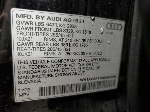2021 AUDI Q8 PREMIUM - WA1AVAF17MD003689