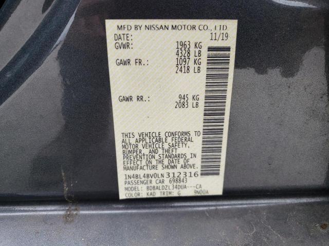 2020 NISSAN ALTIMA S - 1N4BL4BV0LN312316