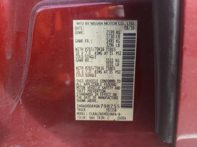 1N6AD0ER4GN798755 Nissan Frontier