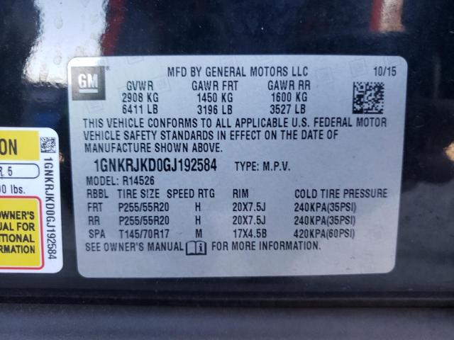 2016 CHEVROLET TRAVERSE L - 1GNKRJKD0GJ192584
