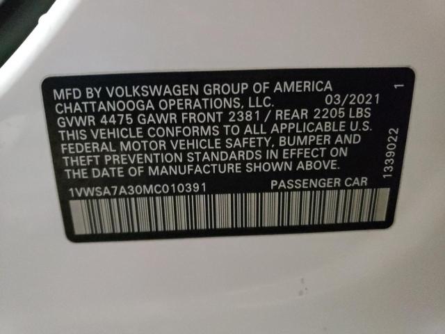 2021 VOLKSWAGEN PASSAT 1VWSA7A30MC010391