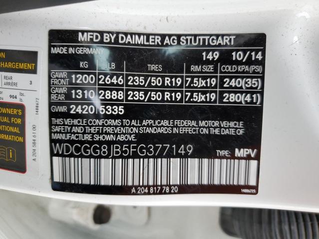 2015 MERCEDES-BENZ GLK 350 4M - WDCGG8JB5FG377149