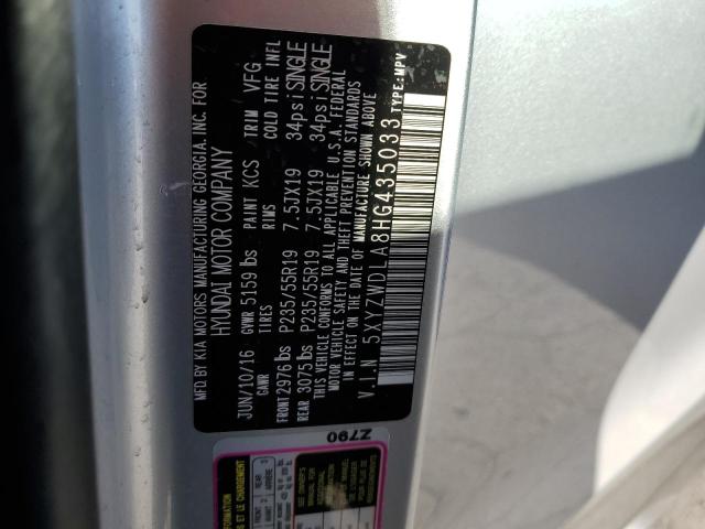 2017 HYUNDAI SANTA FE S - 5XYZWDLA8HG435033