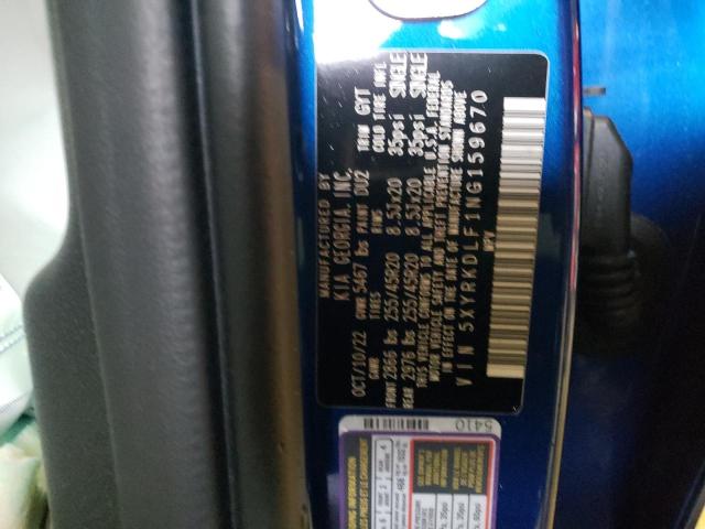 5XYRKDLF1NG159670 KIA SORENTO SX