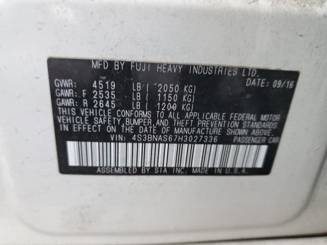 2017 SUBARU LEGACY SPO 4S3BNAS67H3027336