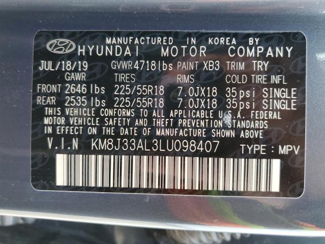 2020 HYUNDAI TUCSON LIM KM8J33AL3LU098407