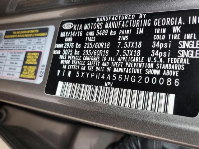 2017 KIA SORENTO EX - 5XYPH4A56HG200086