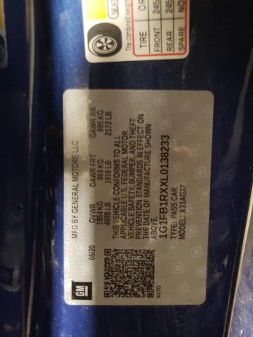 2020 CHEVROLET CAMARO LS - 1G1FB1RXXL0138233