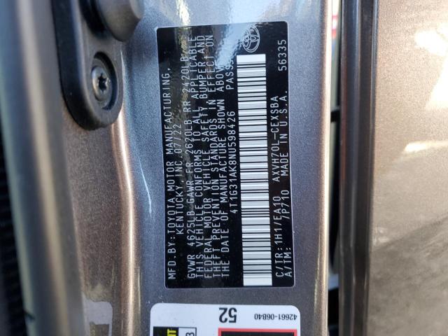 2022 TOYOTA CAMRY NIGH - 4T1G31AK8NU598426