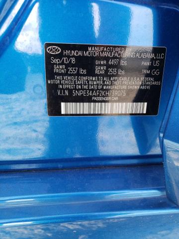 2019 HYUNDAI SONATA LIM - 5NPE34AF2KH739075